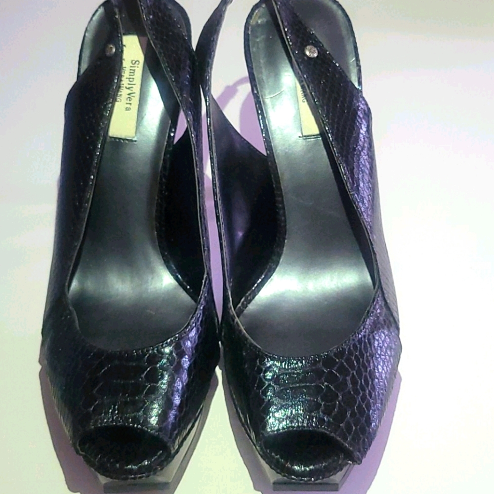 Black open top and sling back